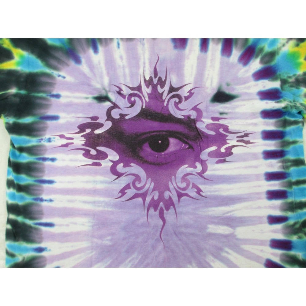 VINTAGE‎ Jimi Hendrix Shirt Mens Extra Large Blue Tie Dye Single Stitch Music* - Picture 8 of 13